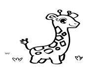 Printable cute baby giraffe animal sd8f4 coloring pages
