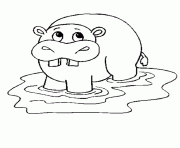 Printable free hippo african animal s3810 coloring pages