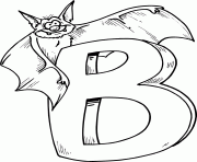 Printable animal bat alphabet sf287 coloring pages