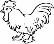 Printable little rooster farm animal sc430 coloring pages