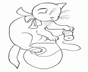 Printable kitty and yarn animal sf80f coloring pages