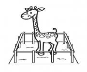 Printable giraffe in a cage animal sa312 coloring pages