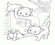 Printable cats playing on a oven animal sdd15 coloring pages