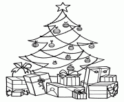coloring pages for christmas tree and presentsa4ce