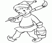 Printable adorable christmas elf s6a44 coloring pages