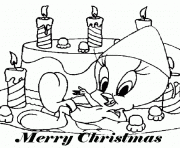 Printable tweety looney tunes s christmasce98 coloring pages