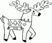 Printable christmas reindeer s93d2 coloring pages