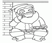santa eating gingerbread and drinking chocoa christmas s printable3606