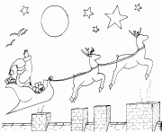 Printable santa sleigh and reindeer s3fbb coloring pages