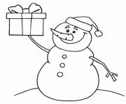Printable printable s christmas snowman and present3fb6 coloring pages
