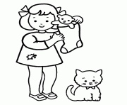Printable christmas girl s and cat6823 coloring pages