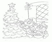 Printable decorating tree christmas elf s8ab0 coloring pages