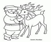Printable xmas santa and reindeer s9640 coloring pages