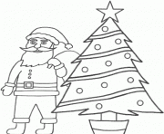 Printable christmas tree s and santac3d4 coloring pages