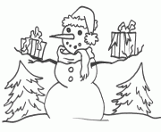 Printable printable s christmas snowman and presents357a coloring pages