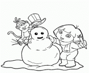 Printable dora and boots s wintereec2 coloring pages