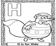 Printable dora cartoon h is for hide alphabet 9b64 coloring pages