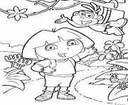 Printable boots and dora s freea02a coloring pages