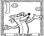 Printable cartoon dora j for juggle alphabet d6cb coloring pages