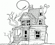 haunted house halloween color pages to printable2b03