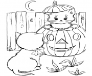 Printable halloween cat s for kids823d coloring pages