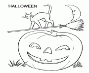 Printable cat and pumpkin s printable for halloweenf721 coloring pages