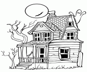 Printable haunted house Free Halloween s Free5934 coloring pages