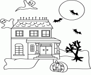 Printable haunted house halloween s freecd29 coloring pages