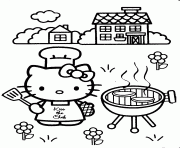 Printable hello kitty as a cook 94b2 coloring pages