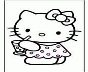 Printable hello kitty drinking juice e88e coloring pages
