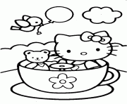 Printable hello kitty in a tea cup a59b coloring pages