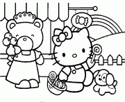 Printable hello kitty shopping 3de0 coloring pages