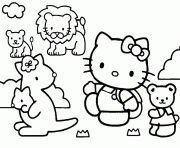 Printable cartoon hello kity preschool s zoo animals74b1 coloring pages