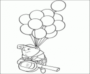 Printable russell flying with balloons coloring pagea15e coloring pages