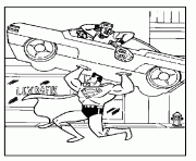 superman lifting a car coloring pagec459