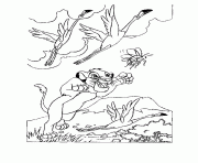 Printable simba chasing birds 5245 coloring pages