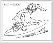 Printable tom and jerry surfing 94b4 coloring pages