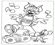 Printable tom and jerry loves rap b235 coloring pages