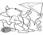 Printable tom playing kite  e1449387279611a019 coloring pages