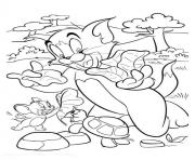 Printable tom and jerry feeding turtle 68de coloring pages