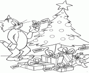 Printable tom and jerry in christmas day a721 coloring pages