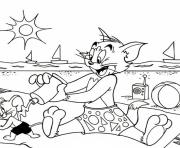 Printable tom putting sunblock on 3ddc coloring pages