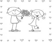Printable boy and girl valentine 2d96 coloring pages