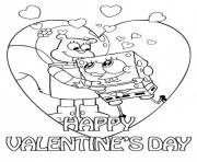 Printable sandy and spongebob valentine cdde coloring pages