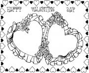 Printable roses valentines day s512e coloring pages