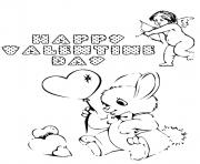 Printable cupid and bunny valentines day s6e2b coloring pages