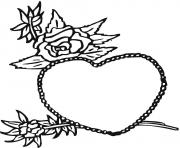 Printable rose and heart valentines s5874 coloring pages