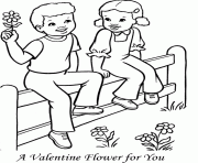 Printable flower valentine  kids07a5 coloring pages
