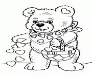 Printable cute bear valentine sdec0 coloring pages