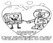 Printable spongebob and sandy valentine scc59 coloring pages